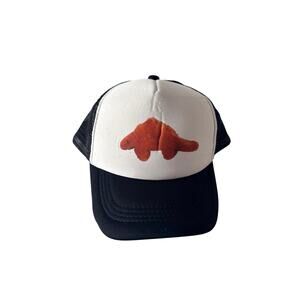Youth Dino Nugget Trucker Hat Black White Dinosaur Chicken Nugget Snapback